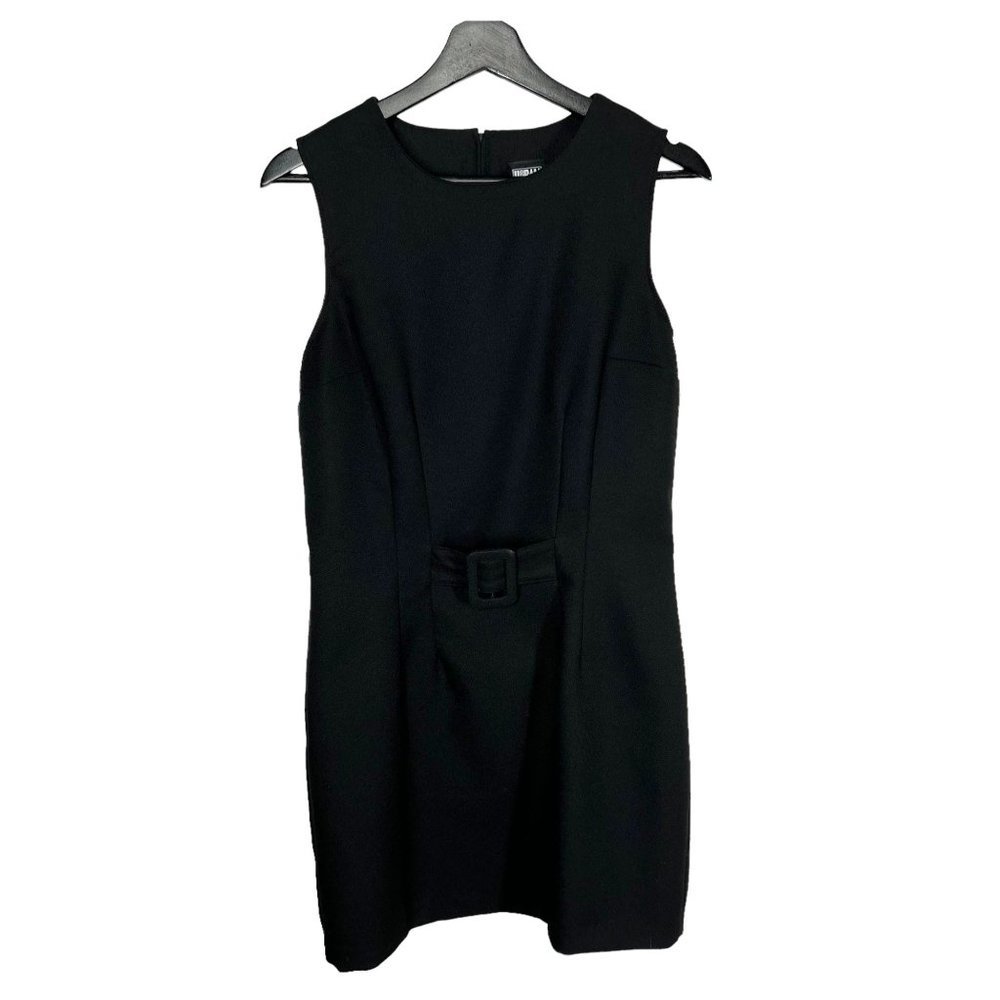 Vintage 90s Black Sleeveless Mini Sheath Dress Size 12